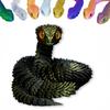 3D Printed Animals Set 3D Printed Snake Toys 3D Printed Articulated Flexible Fidget Toy 3D Printed Animals Exquisite Cute Pet Toy Children/Adults Fidget Toys (Black & Gold, 17.7) view 1