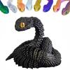 3D Printed Animals Set 3D Printed Snake Toys 3D Printed Articulated Flexible Fidget Toy 3D Printed Animals Exquisite Cute Pet Toy Children/Adults Fidget Toys (Black, 17.7) view 1