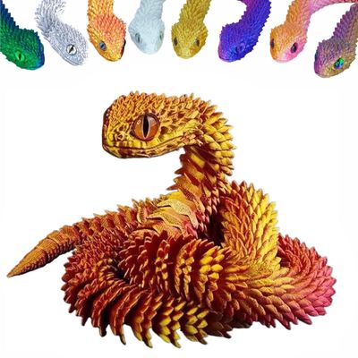 3D Printed Animals Set 3D Printed Snake Toys 3D Printed Articulated Flexible Fidget Toy 3D Printed Animals Exquisite Cute Pet Toy Children/Adults Fidget Toys (Red, 23.6)
