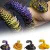 3D Printed Animals Set 3D Printed Snake Toys 3D Printed Articulated Flexible Fidget Toy 3D Printed Animals Exquisite Cute Pet Toy Children/Adults Fidget Toys (Gold, 11.8) view 4