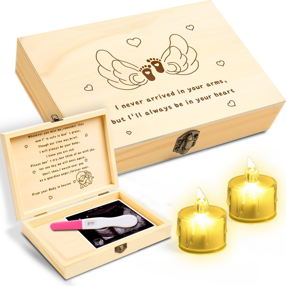 Sympathy Gift Baskets for Loss of Baby Care Package for Women, Miscarriage Memorial Bereavement Gifts for Mothers Dad Baby Keepsake Box