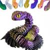 3D Printed Animals Set 3D Printed Snake Toys 3D Printed Articulated Flexible Fidget Toy 3D Printed Animals Exquisite Cute Pet Toy Children/Adults Fidget Toys (Purple & Gold, 17.7) view 1