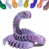 3D Printed Animals Set 3D Printed Snake Toys 3D Printed Articulated Flexible Fidget Toy 3D Printed Animals Exquisite Cute Pet Toy Children/Adults Fidget Toys (Pink & Blue, 17.7) view 1