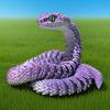3D Printed Animals Set 3D Printed Snake Toys 3D Printed Articulated Flexible Fidget Toy 3D Printed Animals Exquisite Cute Pet Toy Children/Adults Fidget Toys (Pink & Blue, 17.7) view 2