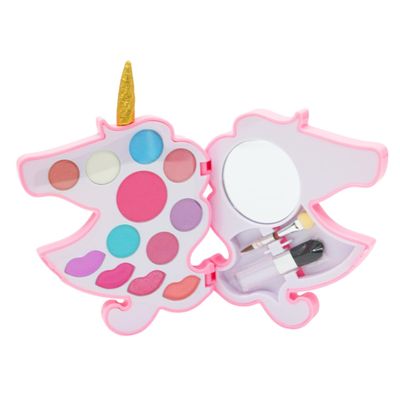 Unicorn Love Make-up Set for Little Princesses - Complete Set with Eye Shadows, Blush, Lip Gloss, 2 Brushes, and a Mirror