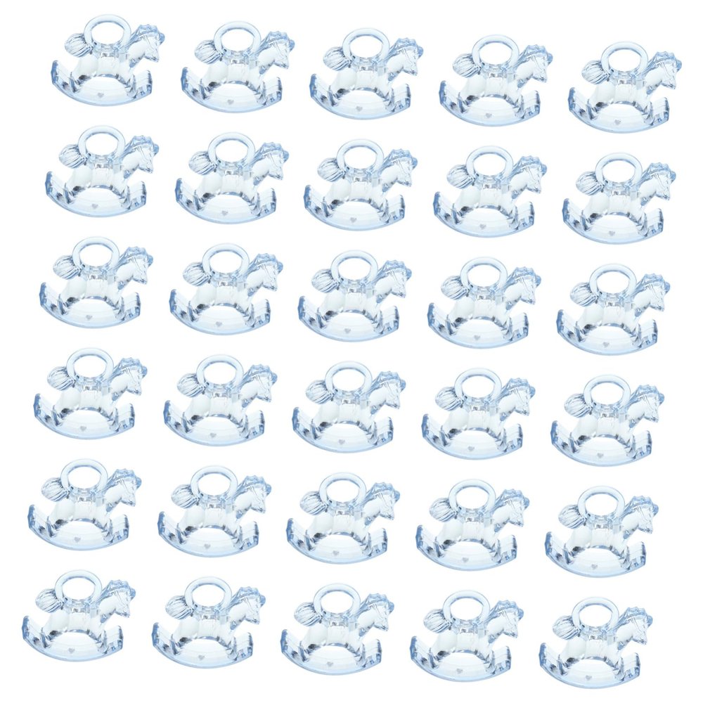 GARVALON 48pcs Rocking Horse Acrylic Shower Decorations Cute Party Favors for Gender Reveal Nursery Decor Versatile Table Centerpiece for Boy Girl Celebrations