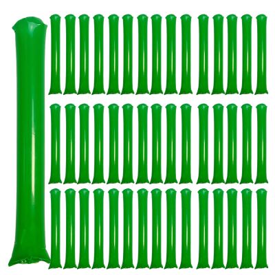 ROSEBB 48pcs Round Head Boom Sticks Thunder Sticks Cheering Sticks Team Spirit Plastic Cheerleading Spirit Stick Clapper Inflatable Noise Maker Sports Supply (Green)