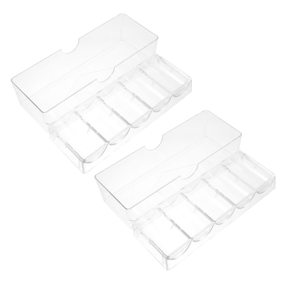 GLSTOY 2pcs Poker Chips Rack Organizer with Cover Storage Case for Chips Easy to Carry and Tidy for Game and Family Gatherings
