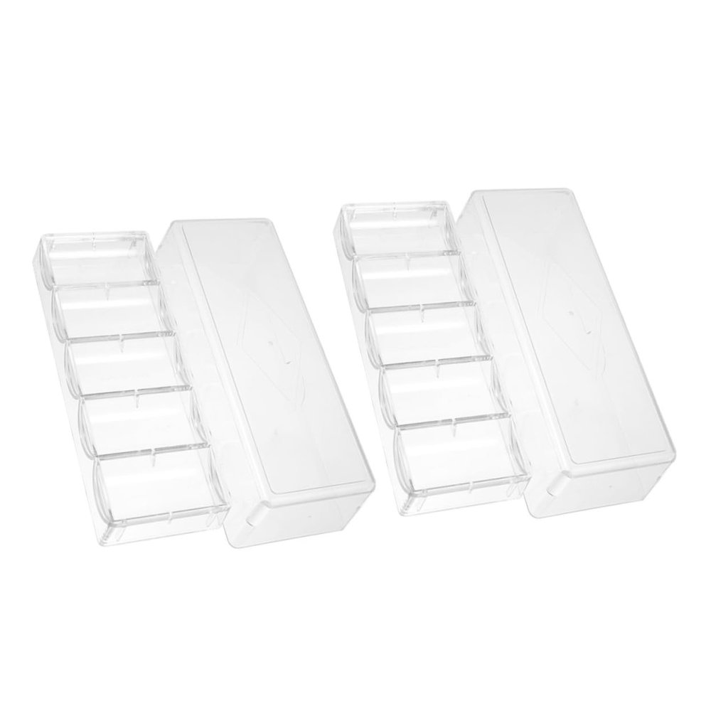 ifundom 2pcs Poker Chips Tray Cover Poker Chips Organizer Visible Storage Case Compartments for Easy Access and Organization