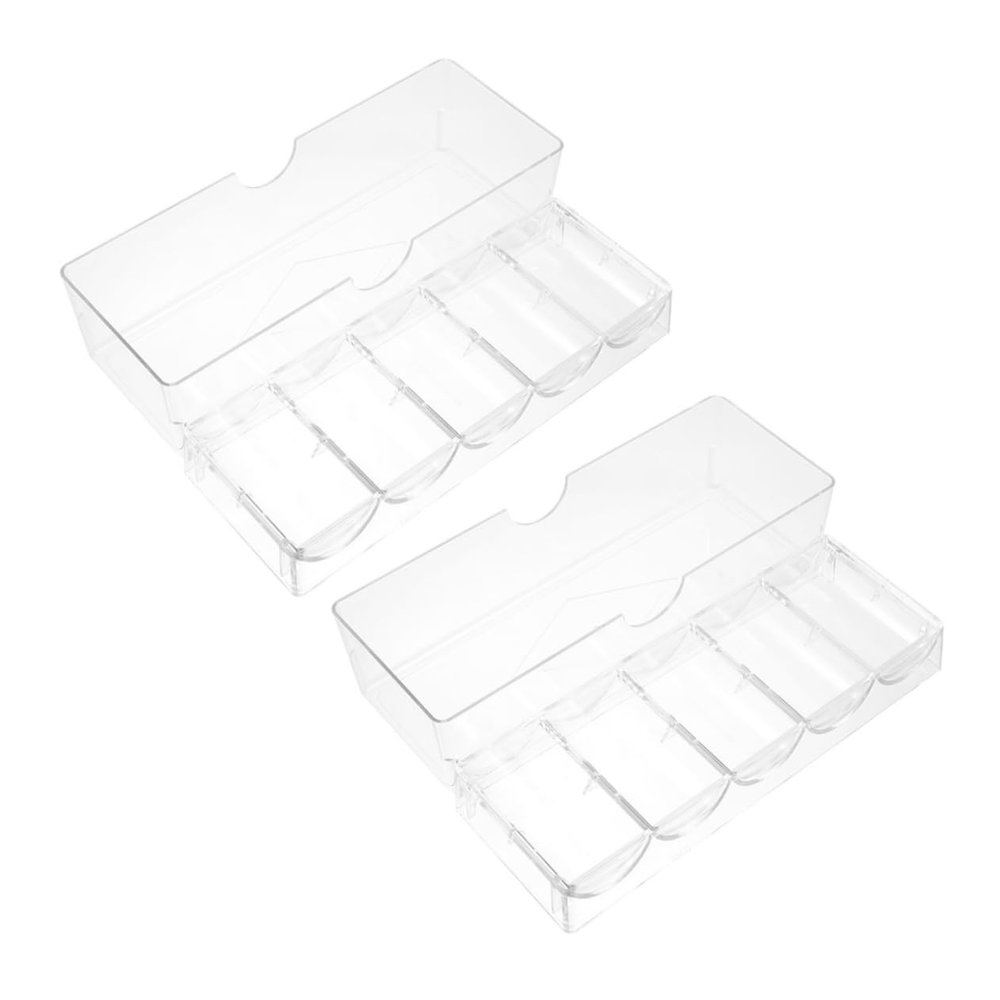 HOOTNEE Pcs Poker Chips Tray Poker Chips Organizer Case Lids Smooth Surface Flat Base Accessories Storage