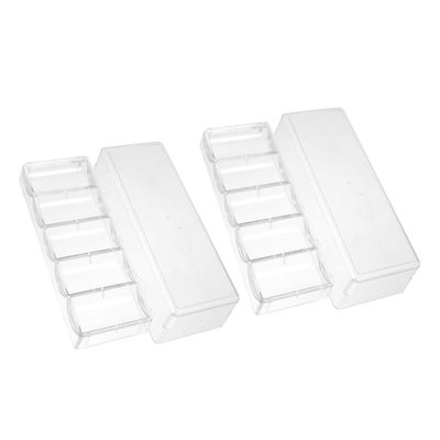 KOMBIUDA 2pcs Poker Chips Storage Box Chips Poker Rack Case Organizer Compartments