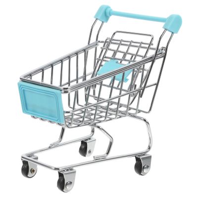 KOMBIUDA Mini Shopping Cart Miniature Supermarket Cart for Realistic Simulation Shopping Cart Model Small Supermarket Handcart Light Ideal for Play and Storage