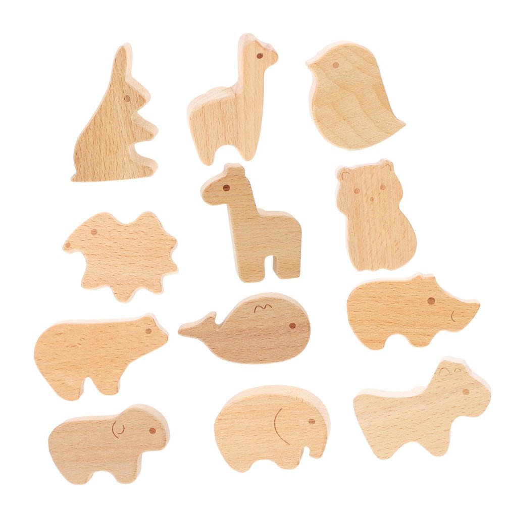 SEWOART 12pcs Cute Animal Cabinet Knobs Natural Wood Drawer Pulls for Boy Girl Room Nursery Dresser Stylish and Furniture Handles with Screws for Cabinets