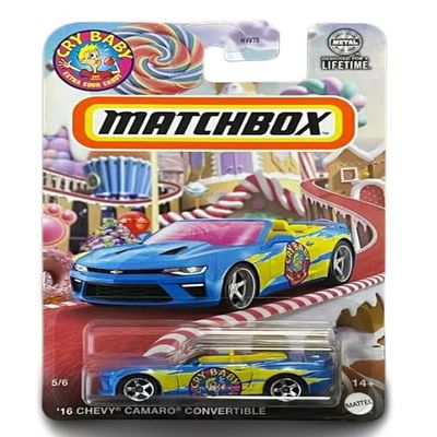 Matchbox '16 Chevy Camaro Convertible, Diecast, Blue, 1:64 Scale, Cry Baby Series 5/6