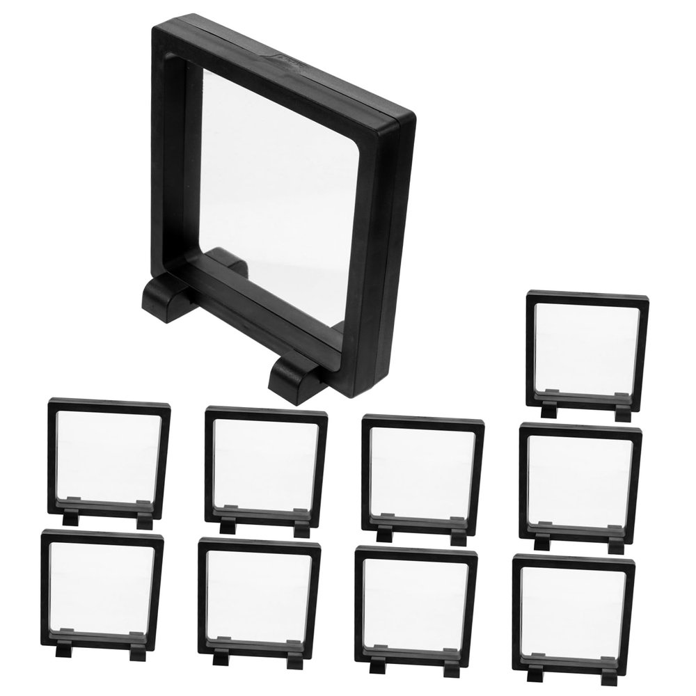 Alipis Floating Coin Display Stand Floating Frame Holder Square Base for Medallions Jewelry Pe Material