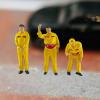 3Pcs 1/64 Tiny Gas Station People Figure Resin Gift Architectural Building Characters Human Figurines Simulation for Diorama, Yellow view 4