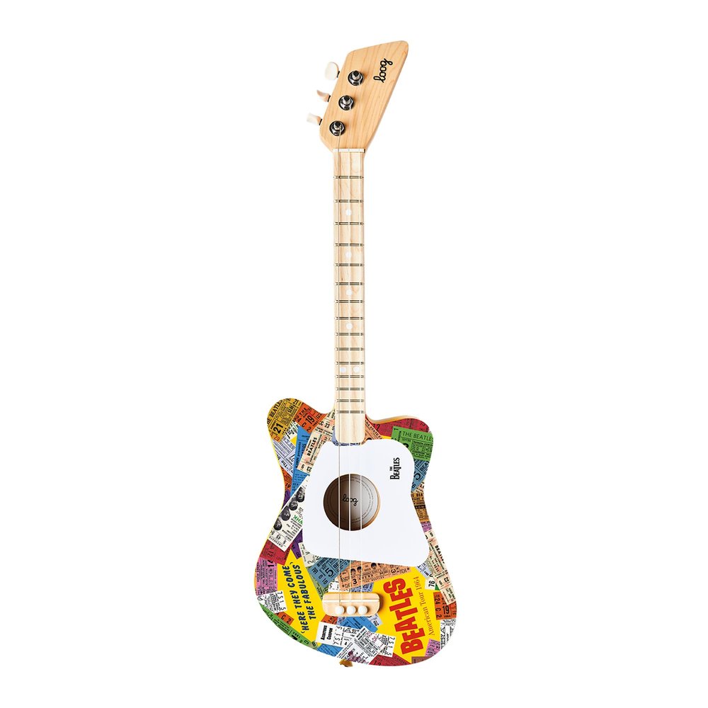 Beatles + Loog Mini Acoustic Guitar for Kids Toddler Children Ages 3+ (American Tour)