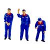 3Pcs 1/64 Tiny Gas Station People Figure Resin Gift Architectural Building Characters Human Figurines Simulation for Diorama, Blue view 1