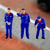 3Pcs 1/64 Tiny Gas Station People Figure Resin Gift Architectural Building Characters Human Figurines Simulation for Diorama, Blue view 4