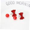 KONTONTY 7 Pairs Fashionable Boys and Girls Clip-on Earrings Set for Girls Princess Style Acrylic Hoop Earrings Storage Box view 3