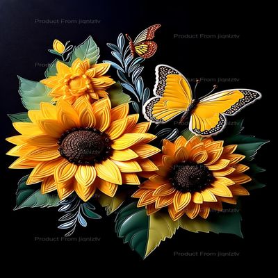 20x24 inch Sunflower with Butterflies DIY Diamond Painting Kits for Adults - Spring Diamond Painting Kits,Full Drill Crystal Rhinestone Embroidery Craft Kits for Home Decor Gifts