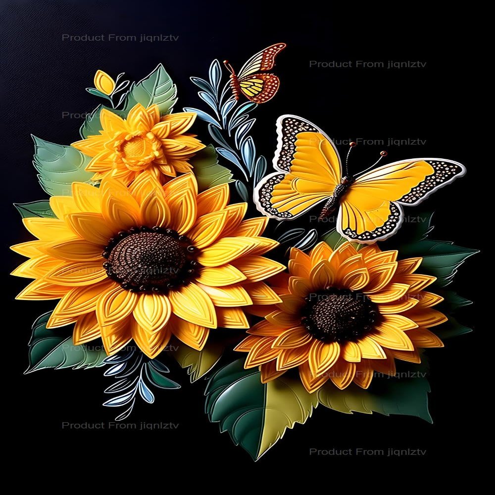 20x24 inch Sunflower with Butterflies DIY Diamond Painting Kits for Adults - Spring Diamond Painting Kits,Full Drill Crystal Rhinestone Embroidery Craft Kits for Home Decor Gifts