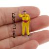 Menolana 3Pcs 1/64 Miniature Model Gas Station People Figures Human Figurines Realistic for Micro Landscapes Miniature Scene Dollhouse, Yellow view 2