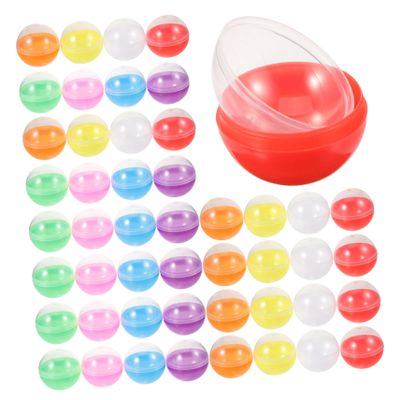 Alipis 50pcs Plastic Shell Toys Round Openable Capsules Bulk Prize Balls Fillable Easter Eggs Candy Storage Container for Toys
