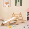 Costzon 3 in 1 Triangle Climbing Set, Kids Montessori Climbing Toys with Dual Side Ramp, Adjustable Climbing Triangle, Foldable Wooden Climber Jungle Gym for Toddlers Boys Girls 3+ Years Old view 2