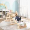 Costzon 3 in 1 Triangle Climbing Set, Kids Montessori Climbing Toys with Dual Side Ramp, Adjustable Climbing Triangle, Foldable Wooden Climber Jungle Gym for Toddlers Boys Girls 3+ Years Old view 3