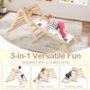 Costzon 3 in 1 Triangle Climbing Set, Kids Montessori Climbing Toys with Dual Side Ramp, Adjustable Climbing Triangle, Foldable Wooden Climber Jungle Gym for Toddlers Boys Girls 3+ Years Old view 4