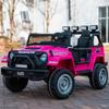 24V 2 Seater Kids Ride-On Truck Jeep, 4WD Electric Car with Parent Remote Control, 4x200W Motor, Spring Suspension, LED Headlights & Searchlights, Bluetooth Music, New Edition, Pink view 1