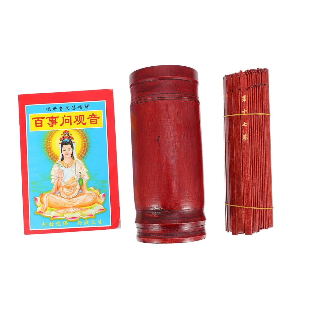GARVALON Chinese Ching Sticks Divination Game Fortune Stick Bucket Home Decor Fun Props