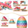 4PCS 3D Printed Dragon Eggs with Dragon Inside and DND Dice Sets, Easter Mini Mystery Dragon Egg Articulated Crystal Flying Dragon Fidget Toy, Surprise 3D Printed Animals Toy Set view 3