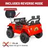 12V 7AH Kids Ride-On Truck Jeep, Electric Car with Parent Remote Control, Spring Suspension, LED Lights, Bluetooth, Music, Bright Red view 2