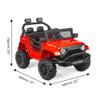 12V 7AH Kids Ride-On Truck Jeep, Electric Car with Parent Remote Control, Spring Suspension, LED Lights, Bluetooth, Music, Bright Red view 3