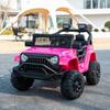 12V 7AH Kids Ride-On Truck Jeep, Electric Car with Parent Remote Control, Spring Suspension, LED Lights, Bluetooth, Music, Pink view 1
