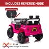 12V 7AH Kids Ride-On Truck Jeep, Electric Car with Parent Remote Control, Spring Suspension, LED Lights, Bluetooth, Music, Pink view 2