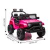12V 7AH Kids Ride-On Truck Jeep, Electric Car with Parent Remote Control, Spring Suspension, LED Lights, Bluetooth, Music, Pink view 3