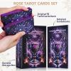 BQLXBABLT Tarot Cards Deck for Beginners with Guide Book Pretty Unique 400GSM Thick Purple Rose (Original) Tarot Oracle Cards with Embossed Edge Standard Size (4.75 * 2.75 in) view 3