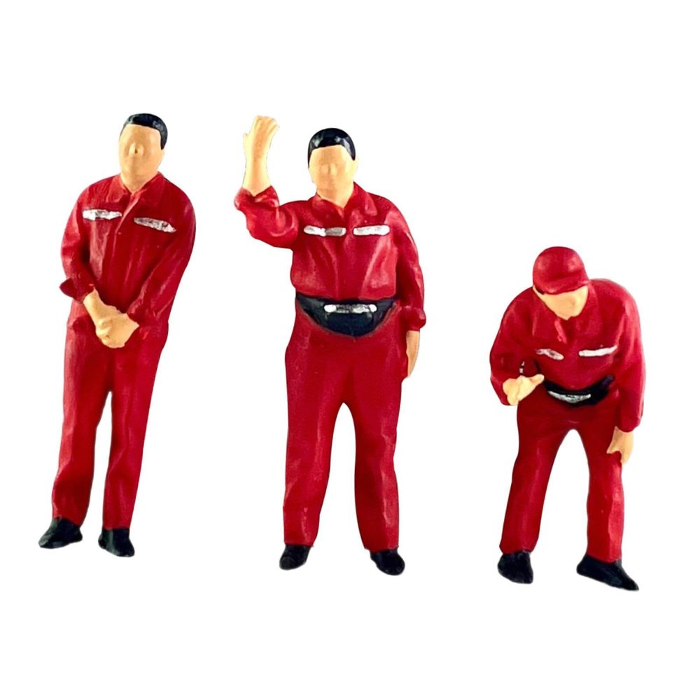 EHJRE 3X 1:64 Scale Miniature Model Gas Station People Figures Resin Human Figurines Realistic for DIY Projects Micro Landscapes, red