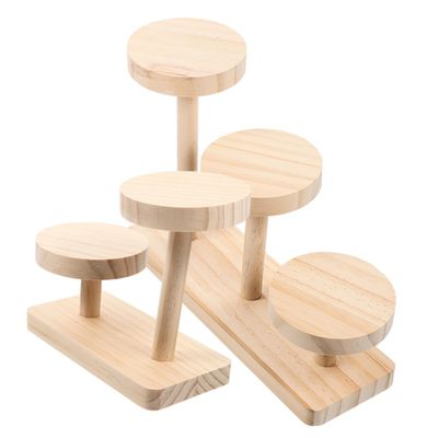 ABOOFAN Action Figure Stand Wooden Display Rack Tiered Shelf Riser Display Holder Organize Collectibles