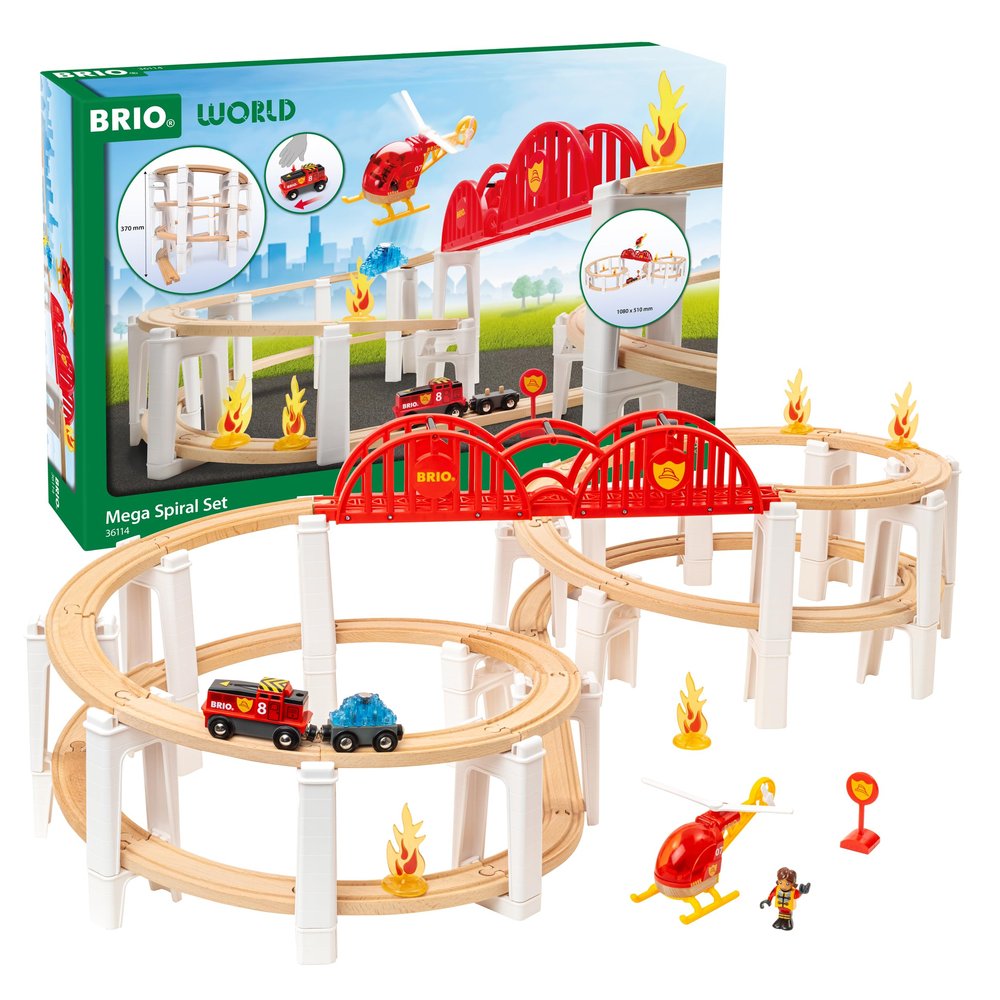 BRIO World  36114 Mega Spiral Set | Toy Train Set for Kids Aged 3 Years Up