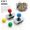 9800 in 1 Arcade Kit 3D Saga Box with Sliver LED Arcade Buttons Mame 5 Pin 8 Way Joystick Arcade DX Kit 4 Players Game for DIY Home Video Game (Red and Green) view 4