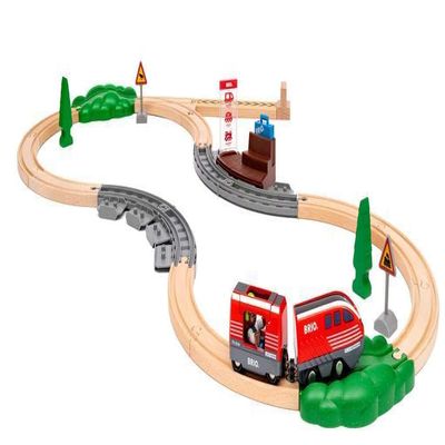 BRIO World 36102 Pull Back Train Set | Toy Train Set for Kids Aged 3 Years Up