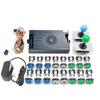9800 in 1 Arcade Kit Saga Box with Sliver LED Arcade Buttons Mame 5 Pin 8 Way Joystick Arcade DX Kit 4 Players Game for DIY Home Video Game (Blue and Green) view 1