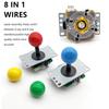 9800 in 1 Arcade Kit Saga Box with Sliver LED Arcade Buttons Mame 5 Pin 8 Way Joystick Arcade DX Kit 4 Players Game for DIY Home Video Game (Blue and Green) view 4