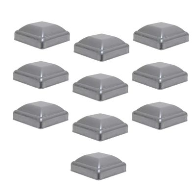 10 Pieces 2"x 2" Square Pressed Steel Metal Dome Cap Steel (for Steel Post)