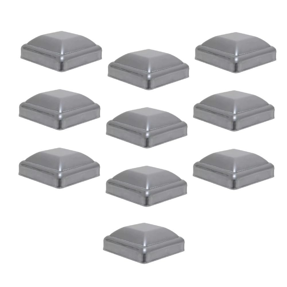 10 Pieces 2"x 2" Square Pressed Steel Metal Dome Cap Steel (for Steel Post)