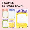 Dotimo Travel Games for Kids Ages 3+, 90-Page Activity Book with Hangman & 5 Classic Games, Screen-Free Road Trip Essentials, 6"x9" Tear-Out Sheets view 4